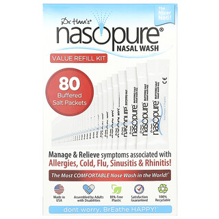 Nasopure, 洗鼻液，可替換裝，80 包緩衝鹽包