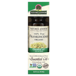 Nature's Answer, 100% Pure Organic Essential Oil, Frankincense, 0.5 fl oz (15 ml)