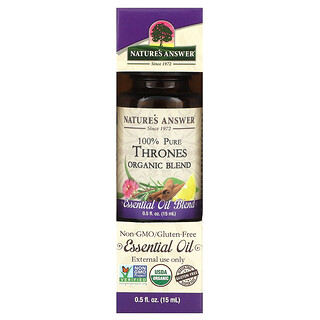 Nature's Answer, 100% Pure Organic Essential Oil Blend, Thrones, 0.5 fl oz (15 ml)