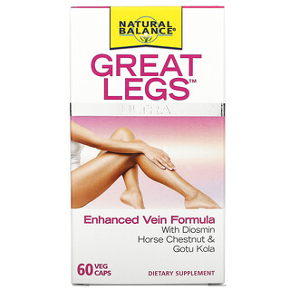 Natural Balance, Great Legs 特優配方，靜脈幫助素食膠囊，60 粒裝