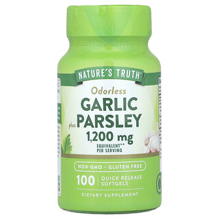 Nature's Truth, 無臭大蒜和歐芹，100 粒速釋軟膠囊