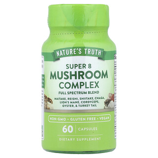 Nature's Truth, 超級 8 蘑菇複合物，60 粒素食膠囊