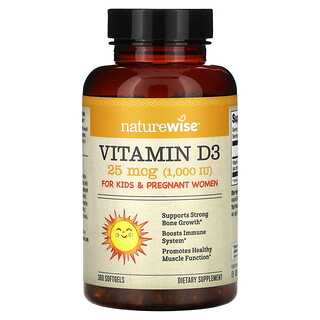 NatureWise, 維生素 D3，25 微克（1,000 國際單位），360 粒軟凝膠