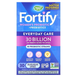 Nature's Way, Fortify，女性益生菌 + 益生元，日常護理，300 億，30 粒緩釋膠囊