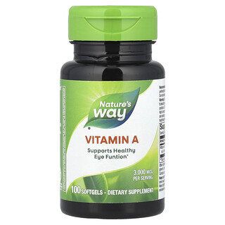 Nature's Way, 維生素 A，10,000 國際單位，100 粒軟膠囊