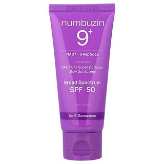 Numbuzin, No.9 NAD+ Bio Super Defense Glow Sunscreen, For All Skin, SPF 50, 1.69 fl oz (50 ml)