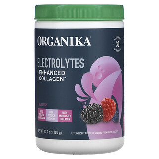 Organika, 電解質+強化膠原蛋白，野生漿果味，12.7 盎司（360 克）