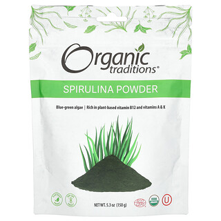 Organic Traditions, 螺旋藻粉，5.3 盎司（150 克）