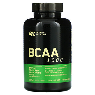 Optimum Nutrition, BCAA 1000，1,000 毫克，200 粒膠囊（每粒膠囊 500 毫克）