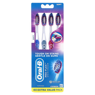 Oral-B, Pro-Flex 牙刷，軟刷毛，4 個