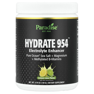 Paradise Herbs, Hydrate 954™, Electrolyte Enhancer, Lemon Lime, 4.94 oz (140 g)