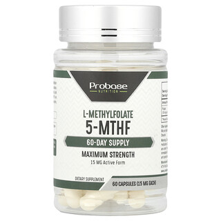 Probase Nutrition, L-甲基葉酸 5-MTHF，15 毫克，60 粒膠囊