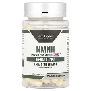 Probase Nutrition, NMNH，60 粒膠囊（每粒膠囊 125 毫克）
