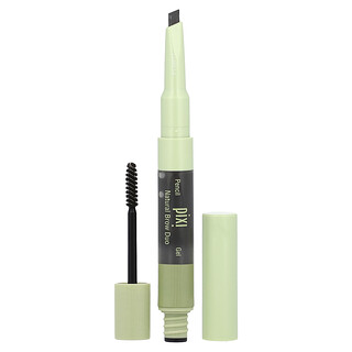 Pixi Beauty, 2-In-1 Natural Brow Duo, Brow Pencil & Gel, 0634 Soft Black, 1 Count
