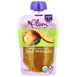 Plum Organics, 嬰兒有機食品，1段，只含芒果，3.5盎司（99克）