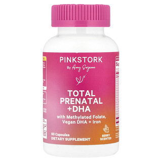 Pink Stork, 綜合產前 + DHA，漿果味，60 粒膠囊