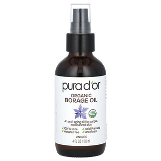 Pura D'or, Organic Borage Oil, 4 fl oz (118 ml)
