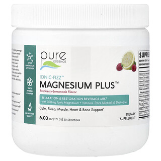Pure Essence, lonic-Fizz™，Magnesium Plus™，樹莓檸檬水味，6.03 盎司（171 克）