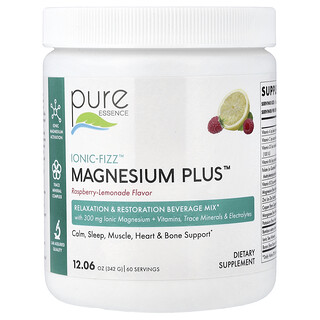 Pure Essence, lonic-Fizz™，Magnesium Plus™，樹莓檸檬水味，12.06 盎司（342 克）