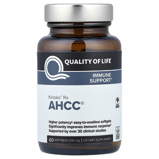 Quality of Life, Kinoko® Rx，AHCC®，60 粒軟膠囊（每粒 300 毫克）
