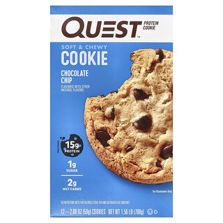 Quest Nutrition, 蛋白餅乾，巧克力碎，12 包，每包 2.08 盎司（59 克）