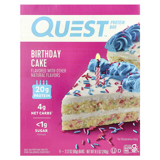 Quest Nutrition, 蛋白棒，生日蛋糕，4 根，每根 2.12 盎司（60 克）