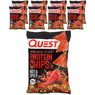Quest Nutrition, 玉米餅蛋白質片，熱辣，8 袋，每袋 1.1 盎司（32 克）