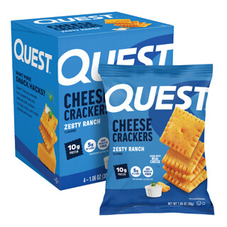 Quest Nutrition, Cheese Crackers, Zesty Ranch, 4 Bags, 1.06 oz (30 g) Each