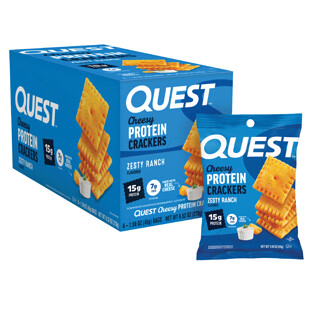 Quest Nutrition, Cheesy Protein Crackers, Zesty Ranch, 6 Bags, 1.59 oz (45 g) Each