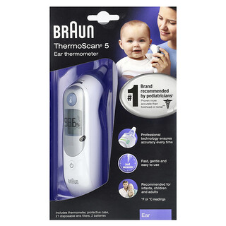 Braun, ThermoScan 5，耳溫度計，25 件套