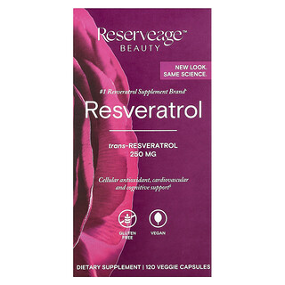 Reserveage Beauty, 白藜蘆醇素食膠囊，250 毫克，120 粒