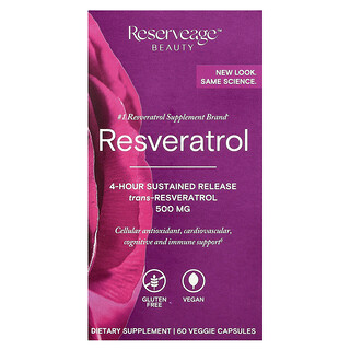 Reserveage Beauty, 白藜蘆醇，60 粒素食膠囊