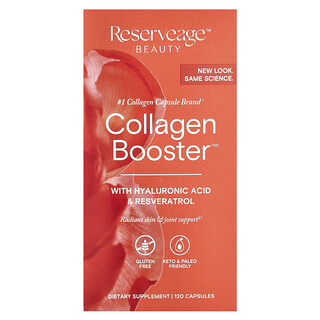 Reserveage Beauty, 膠原蛋白增生器™，含透明質酸和白藜蘆醇，120 粒膠囊