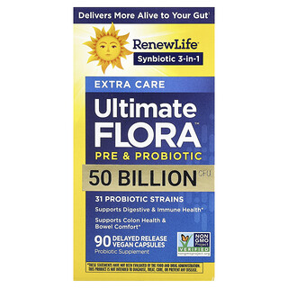Renew Life, Ultimate Flora™ 益生菌，特強護理，90 粒緩釋全素膠囊