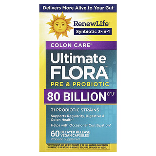 Renew Life, Ultimate Flora 結腸護理益生菌，800 億 CFU，60 粒素食膠囊