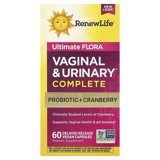 Renew Life, Ultimate Flora™，多面女性私密部位和尿路幫助，60 粒緩釋全素膠囊