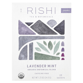 Rishi Tea, 有機植物混合物，薰衣花草薄荷味，無咖啡萃取，15 袋，1.32 盎司（37.5 克）