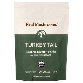 Real Mushrooms, 雲芝，有機蘑菇浸膏粉，1.59 盎司（45 克）
