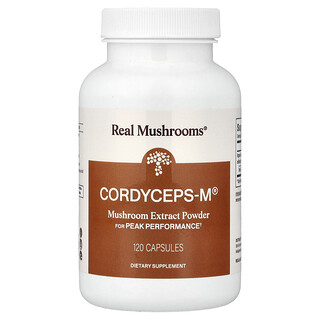 Real Mushrooms, Cordycep-M®，蘑菇浸膏粉，120 粒膠囊