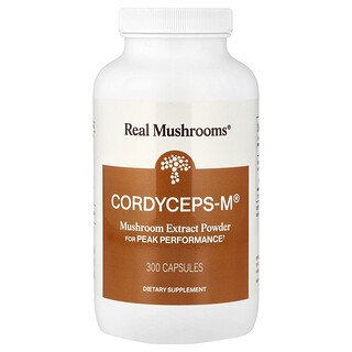 Real Mushrooms, Cordycep-M®，蘑菇浸膏粉，300 粒膠囊