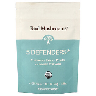 Real Mushrooms, 5 Defenders®，蘑菇浸膏粉，1.59 盎司（45 克）