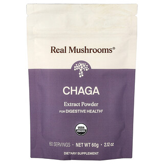 Real Mushrooms, 白樺茸，有機蘑菇浸膏粉，2.12 盎司（60 克）