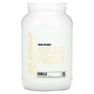 Raw Nutrition, Grass Fed Whey Isolate Protein, Vanilla, 1.63 lb (740 g)