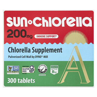 Sun Chlorella, 小球藻補充劑，200 毫克，300 片