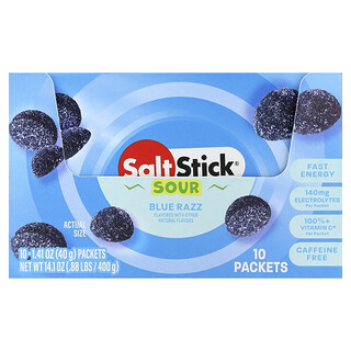 SaltStick, 能量軟糖，酸藍莓泡泡糖味，10 包，每包 1.41 盎司（40 克）