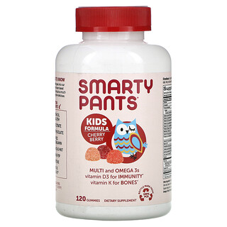 SmartyPants, 兒童配方，復合維生素和歐米伽-3，櫻桃漿果，120 粒軟糖