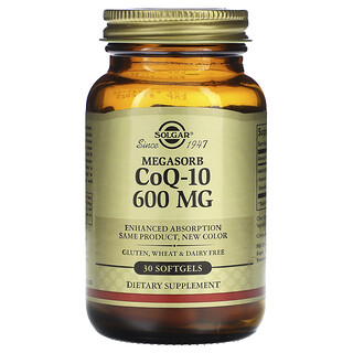 Solgar, Megasorb 輔酶 Q-10，600 毫克，30 粒軟凝膠
