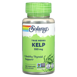 Solaray, 真實草本，海帶，550 毫克，100 粒素食膠囊
