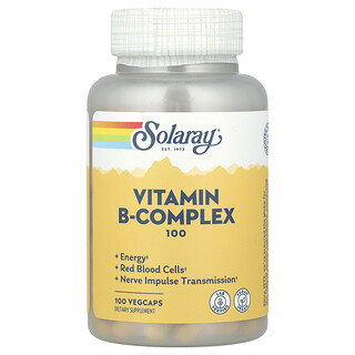 Solaray, 複合維生素B 100, 100 粒植物膠囊