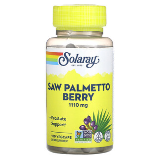 Solaray, 鋸棕櫚，漿果味，1,110 毫克，100 粒素食膠囊（每粒膠囊 555 毫克）